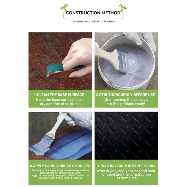 Environmental Friendly Water-based Anti-Rust Paint with Waterproof and Rust-Proof Properties for Metal Surfaces