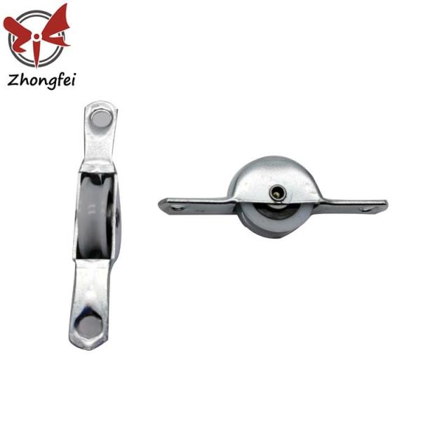 Door And Window Accessories 18mm Nylon Wheel Iron Housing With Zinc Plated Steel Sliding Door Wheels