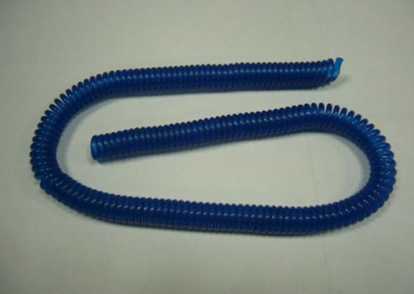 Plastic Transparent Blue Coiled Bungee Lanyard Tether Ready for Attachment