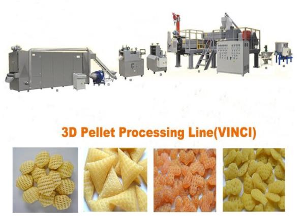 Fried 3D Papad Snack Pellet Production Line / Equipment For Food Industry 