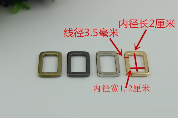 Wholesale Factory Made Thickness 3.5 MM Zinc Alloy Metal Square Buckle For Handbag