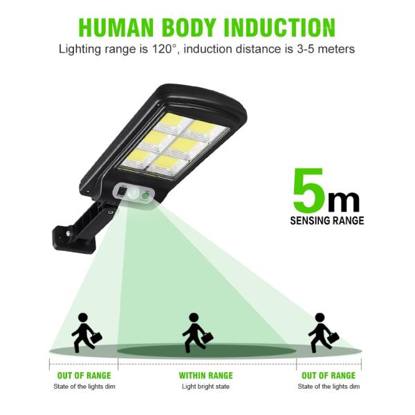 Solar Light 128 COB Large Outdoor Solar Waterproof Street Light Garden Infrared Sensor Motion Sensor Smart Remote Control Light