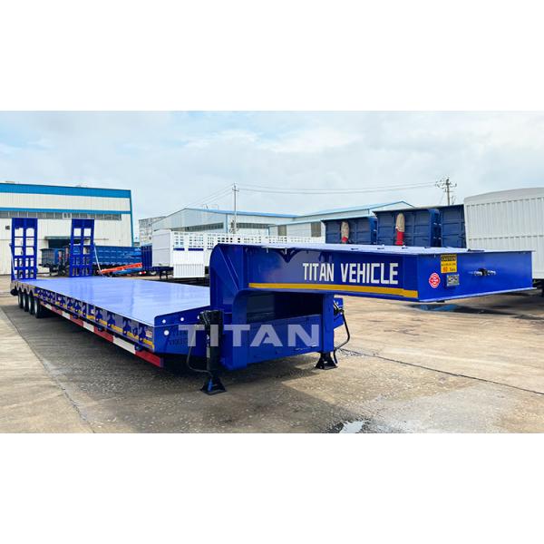 TITAN Heavy Duty 4 Axle 100 Ton Lowbed Truck Trailer Low Bed Semi Trailer for Sale