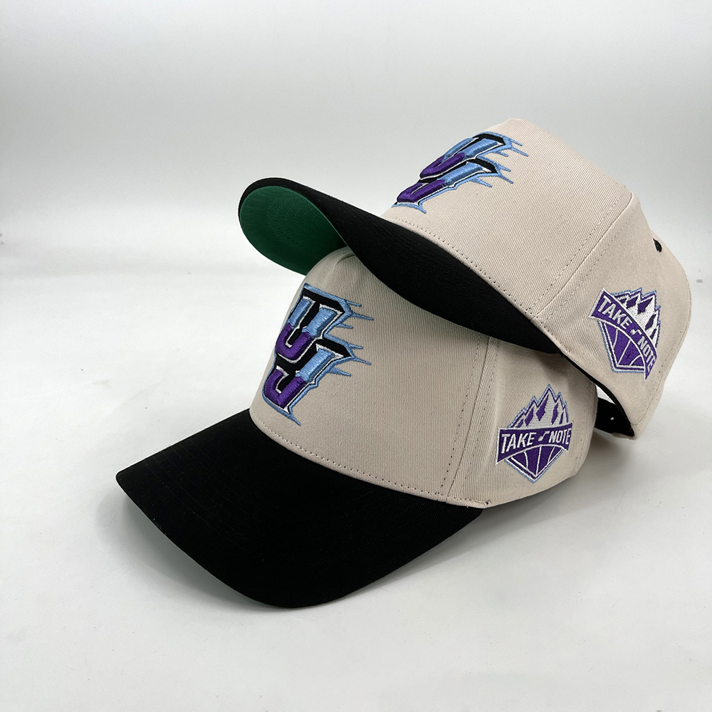 Personalized Baseball Caps Custom 5 Panel Cotton With 3D Embroidery Snap Back