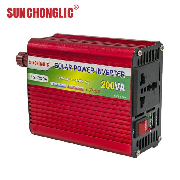 200VA 12V to 220V Modified Sine Wave Inverter with Easy Installation for Home and Car Appliances
