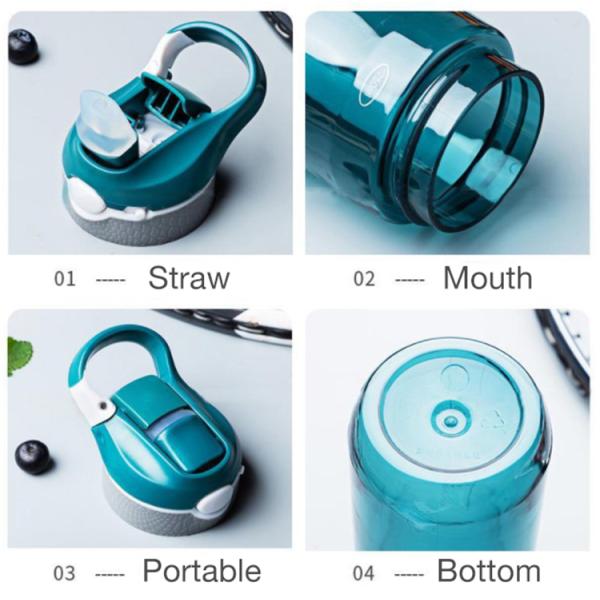 183g Straw Type BPA-free Plastic Tritan Water Bottle 750 ml for Fitness Protein Shake