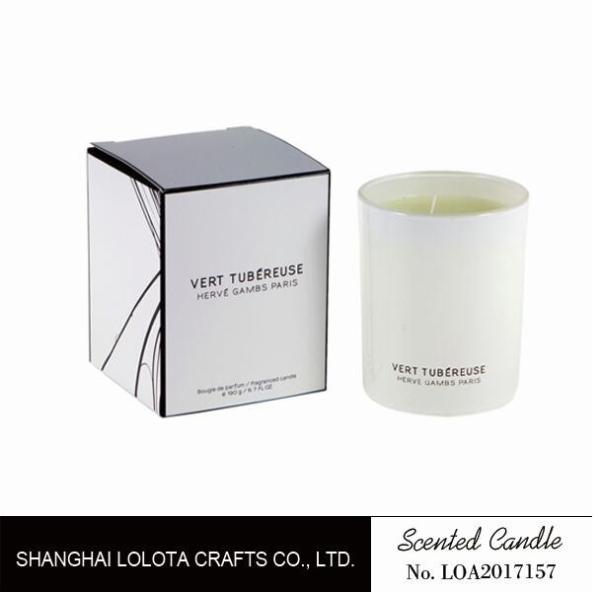 Living Room Natural Soy Candles , Decorative Scented Candles In The Light White Color Bottle