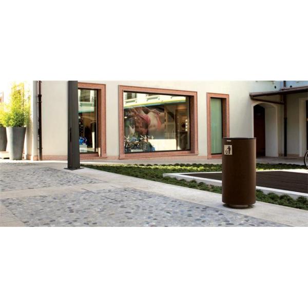 Outdoor Rusty Looks Ashtray Dustbin Corten Metal Litter Bin For Street Furniture