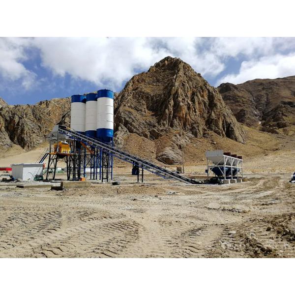 Commercial HZS60 Concrete Batching Plant For Construction Projects ISO Certified
