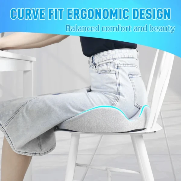 Ergonomic Design Coccyx Support Seat Cushion with 3D Mesh Breathable Cover and Anti-Static