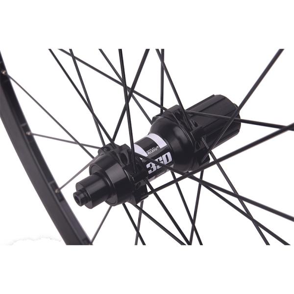 700C Black V Brake Wheelset 30mm Depth Aluminium Alloy Rim Clincher Carbon Wheelset