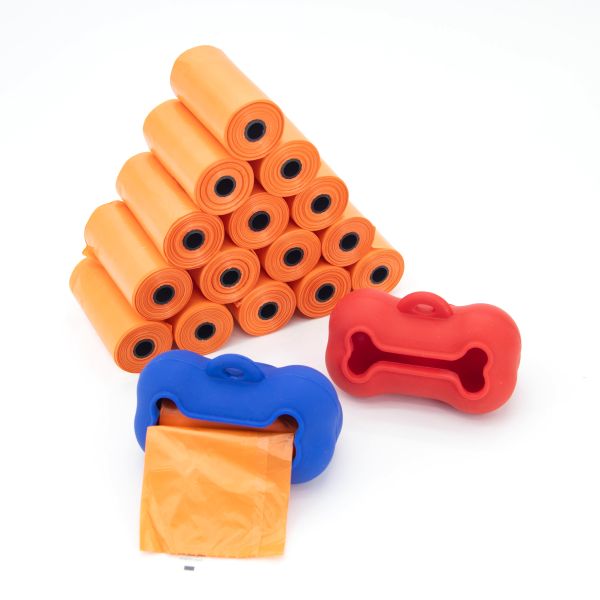 Custom Tear Resistant Pet Doggy Bags Biodegradable Plastic With Dispenser