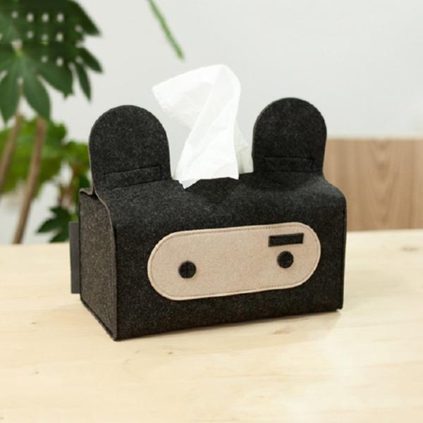 Decorative Felt Gadget Organizer Box Household Tissue Storage Box