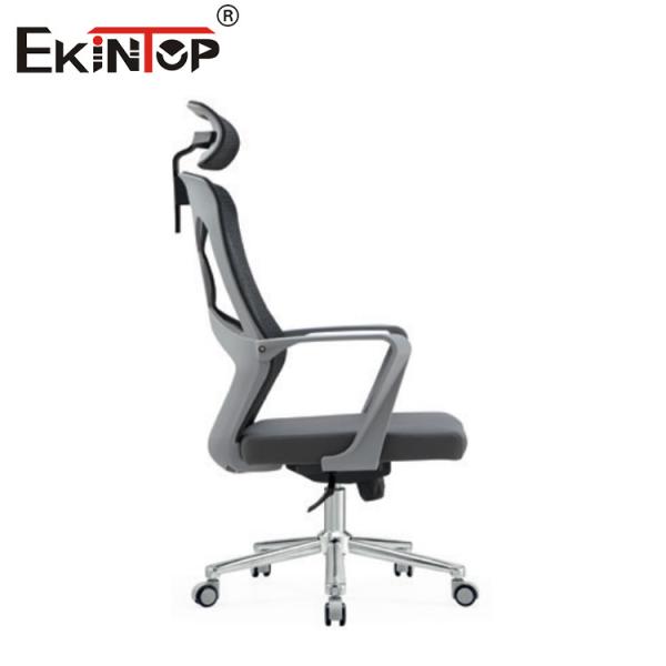 Gray High Back Ergonomic Mesh Office Chair With Headrest For Work