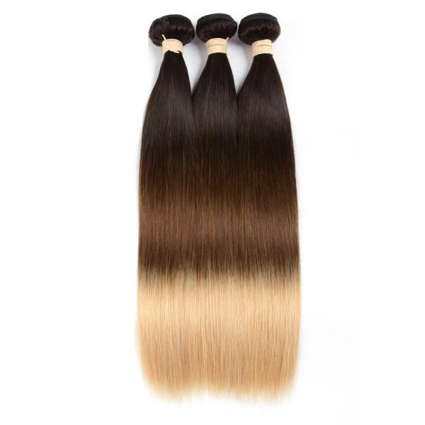 Weave brasileiro do cabelo de Ombre de 3 tons, extensões reais retas de seda do cabelo de Ombre