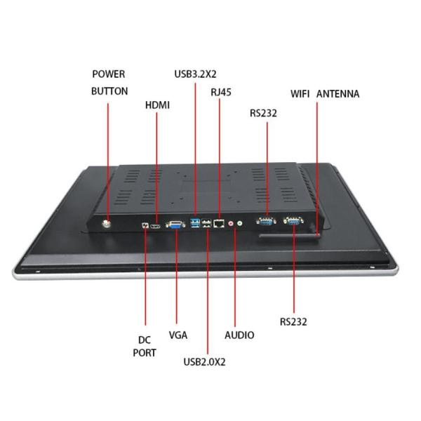 Industrial Wall Mounted Integrated 23.6 Inch LCD LED USB Touch Screen Monitor Display