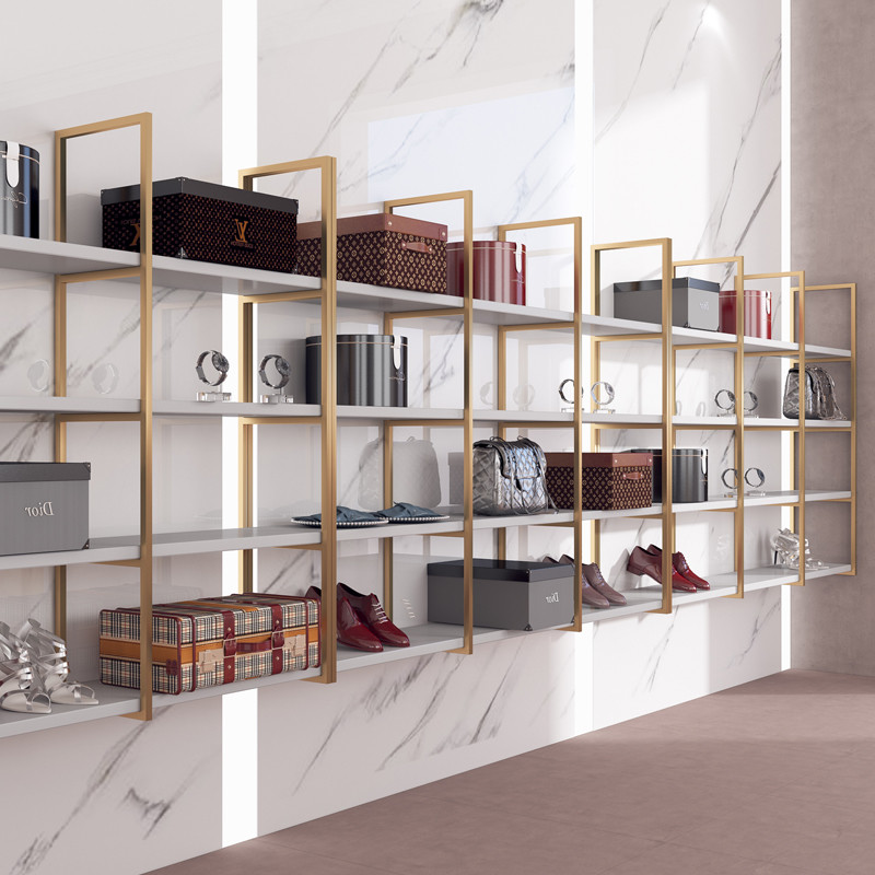 PU Leather Cover 4 Tiers Design Floating Wall Mounted Shelves for Livingroom Furniture