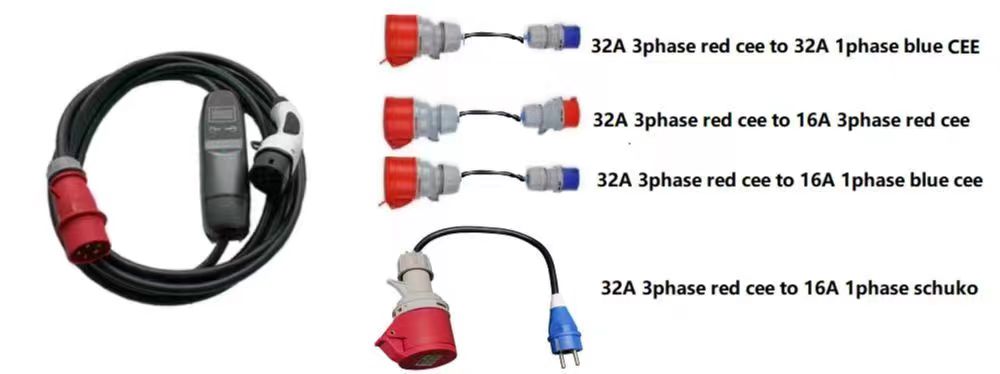 100-240V заряжатель заряжателя 8/10A регулируемый Австралии портативный EVSE типа 2 EV затыкает внутри