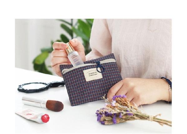 600D Polyester Travel Cosmetic Bags  Multicolored Large Capacity With Zipper