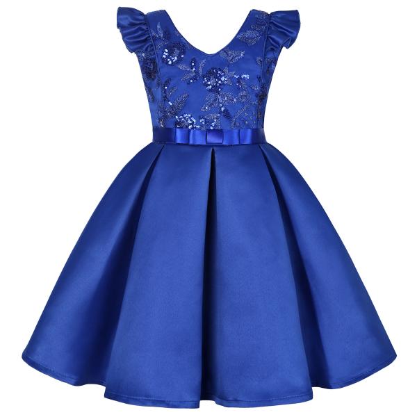 Little Flying Sleeve Summer Children'S Clothing Sequin Dress Festive Party