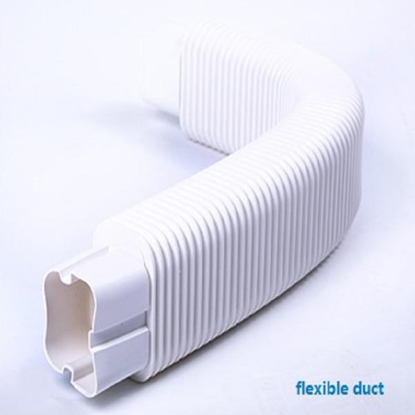 Easy Install White Outdoor PVC Air Conditioning Duct Flexible Pipe Slot 60CM
