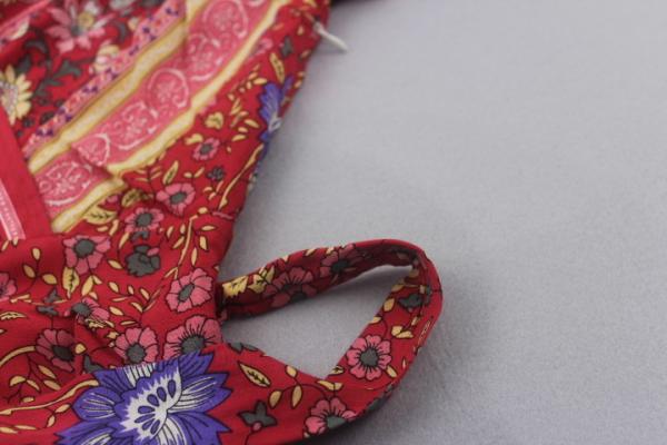 Viscose Floral Printed Slim Dresses With Crossover Neck And Belt Strap Fasten
