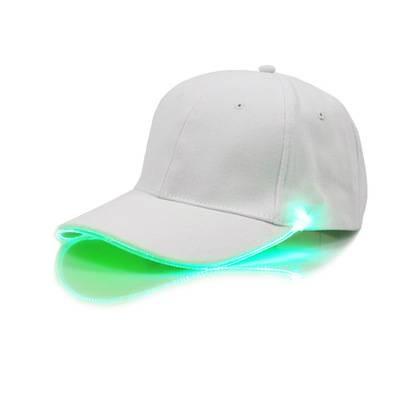 Adjustable Glow Light Up Baseball Caps , White Club Party Sports Led Baseball Hat