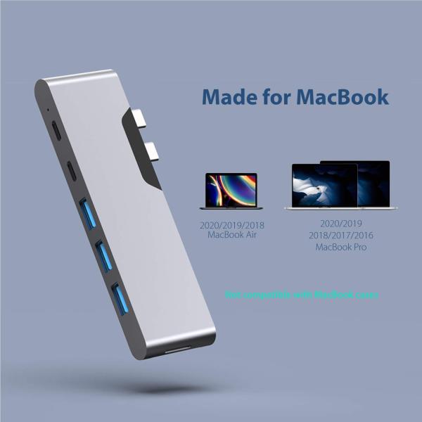 8 In 1 Dock Station Dual Usb C Power Adapter Hub Card Reader Pro Pad Converter USB Hub For Mac