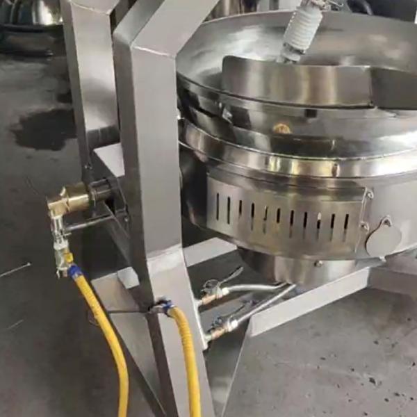 100L Commercial Gas Heating Jacketed Cooking Kettle Stainless Steel Tilting Pot for Restaurant Hotel Canteen Kitchen