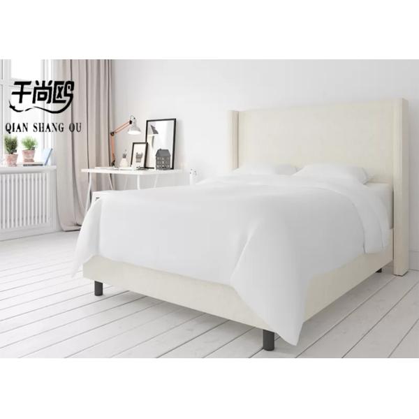 Low Key Tall Upholstered Bed 4ft 5ft 6ft With Wing Panel