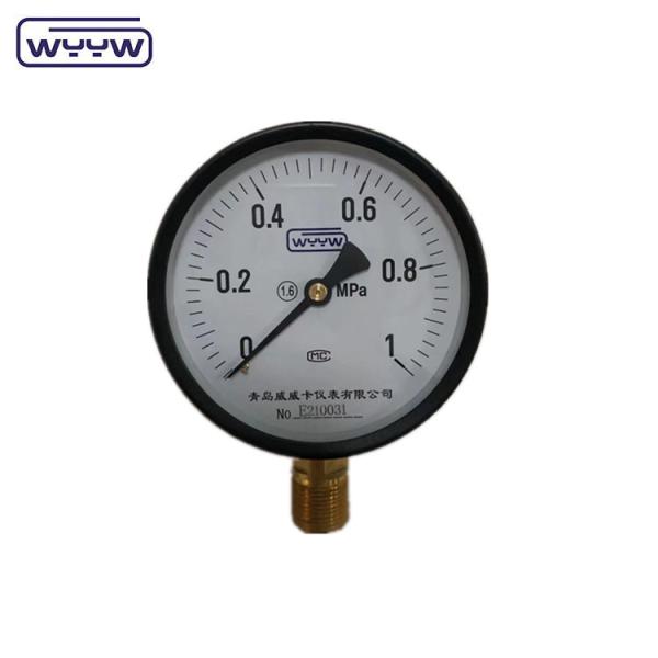 bom preço caixa de aço preto tubo de borda 100mm manômetro de pressão ms caixa de fio de latão M20x1.5 ou 1/2 BSP