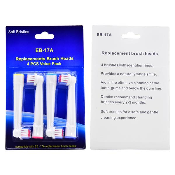 Eb-17A Soft Bristle Electric Toothbrush Round Head Replacement For Oral B