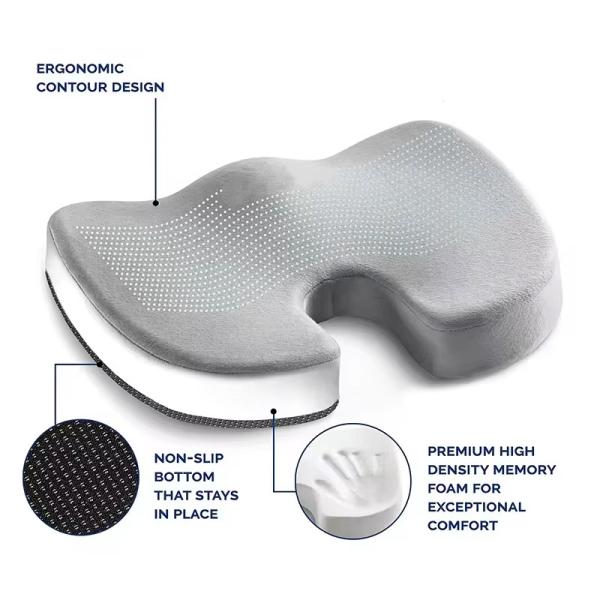 Coussin d'assise en gel ergonomique de refroidissement orthopédique Confortable pour sièges d'auto