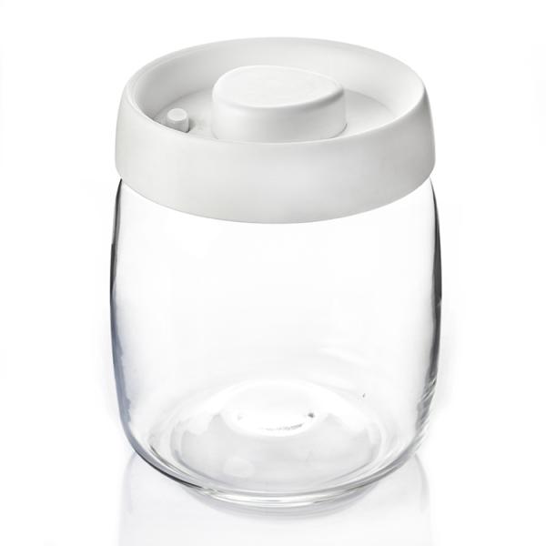 Wholesale Vacuum Jar Food Storage Canister Transparent Borosilicate Glass With Color Lid
