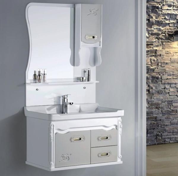 PVC bathroom vanity / wall cabinet / hanging cabinet / walnut color for bathroom