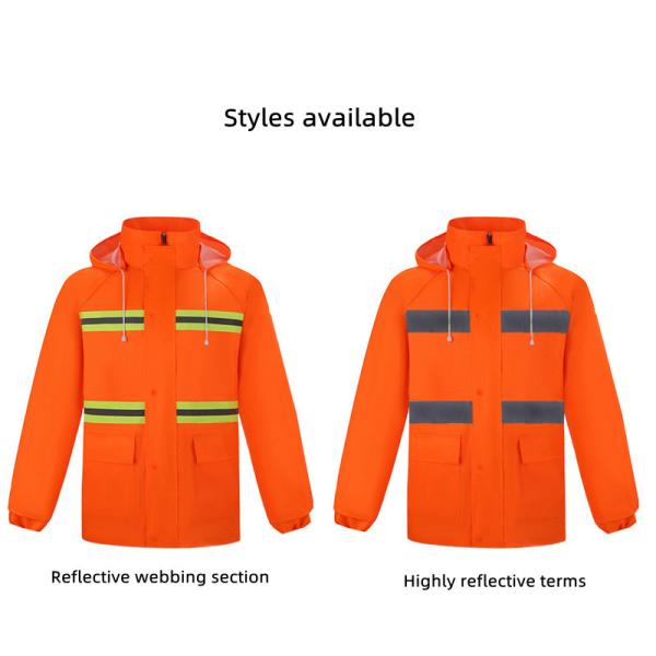 Polyester Taffeta Reflective Safety Clothing Waterproof Coating High Visibility Coat