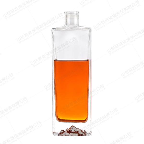 Glass Body Material 500ml Mountain Shape Bottom Vodka Whisky Bottle for Other Beverage