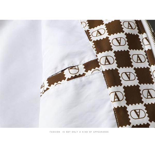 Coat Mens Jacket Stand Slim Vintage Decoration Print Mens Coat Fashion Casual Sports