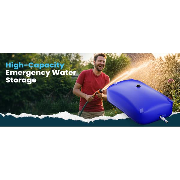Large Capacity Portable Water Tank Containers, Bladder Tank For Drought Resistance, Fire Prevention, Emergency Water, Agricultural Irrigation Outdoor (110L/29Gal, Blue)