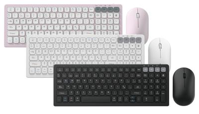 Scissor-foot Keyboard And Ergonomic Mouse Both With 500mAh Battery Bluetooth 3.0/2.4G Wireless Connectivity 1200 DPI