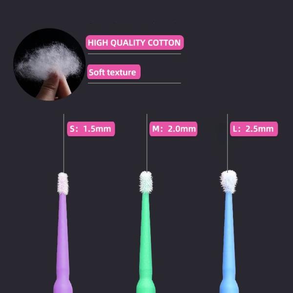 100PCS/перевозчик ресницы пробирок хлопка сумки устранимый пластиковый привитый очищая подсказку Microfiber