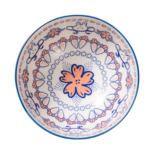 Готовы к отправке на складе Персонализированные керамические миски Подарочный набор Красочные печатные под глазурной кухни 4 шт Суп 6,5 дюйма 8 дюймов