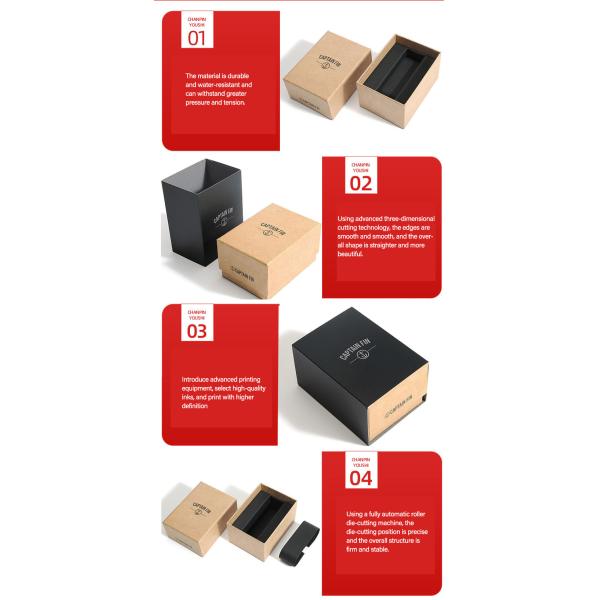 CMYK прямоугольная крышка и основа коробка Картонная бумага Пустая коробка для упаковки наручных часов