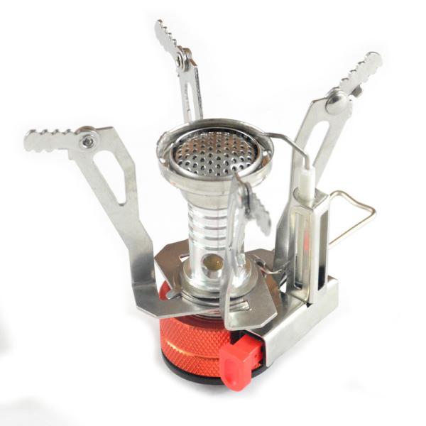 Power Coated Finishing Portable Folding Backpacking Gas Stove with Piezo Ignition