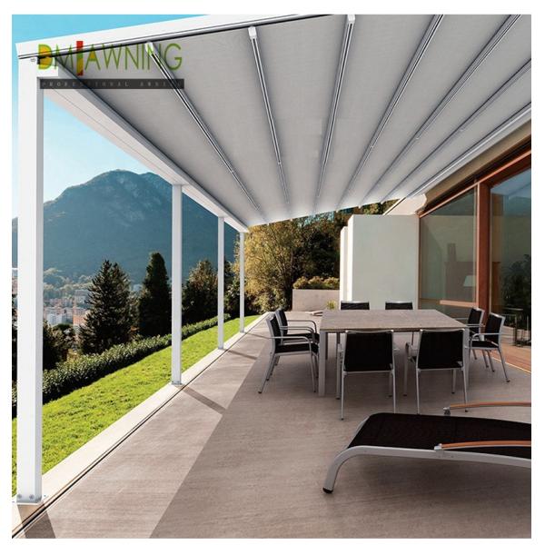 Настраиваемая водонепроницаемая выдвижная тента Алюминиевая ПВХ ПЕРГОЛА Крыша Солнцезащитная система