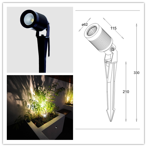 AC 100-240V Outdoor LED Garden Lights COB 10W LED Spike Lights 50000 Hour Lifetime