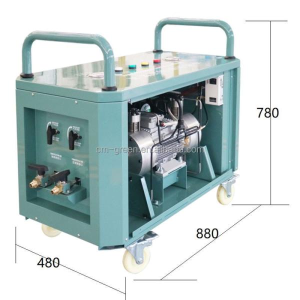 Air Conditioner Refrigerant Gas Recovery Ac Recharge Machine R134a Charging Machine 2HP Oil Less Recovery Station