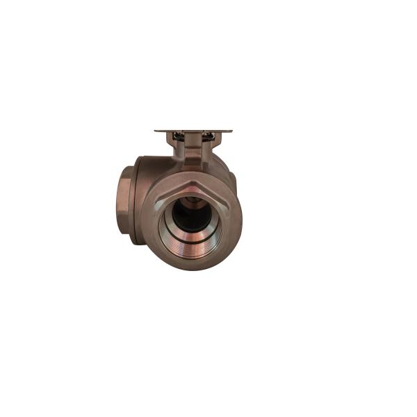 Pneumatic Three-Way Ball Valve With Wedge Sealing