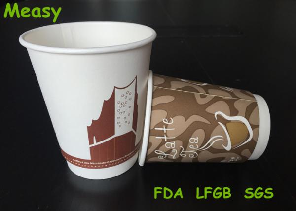 10Oz 12 Oz printing Double Wall Paper Cups For Hot Drink , Coffee And Tea