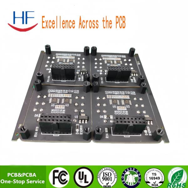 FR4 1.6mm  2 layer black solder mask board pcba pcb assembly service Digital tube tap OEM
